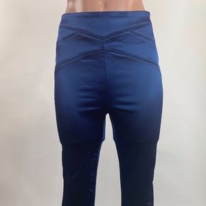 Bebe Satin Blue Cigarette Pants Size 0